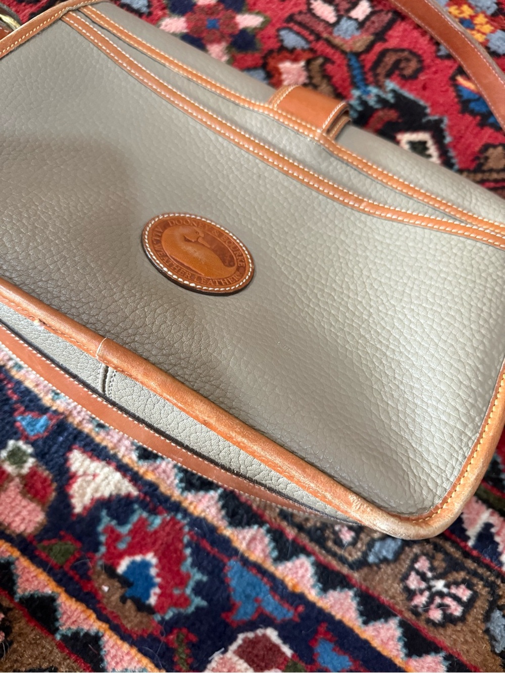 Dooney & Bourke Greige and Tan Leather Crossbody Bag - Picture 4 of 4